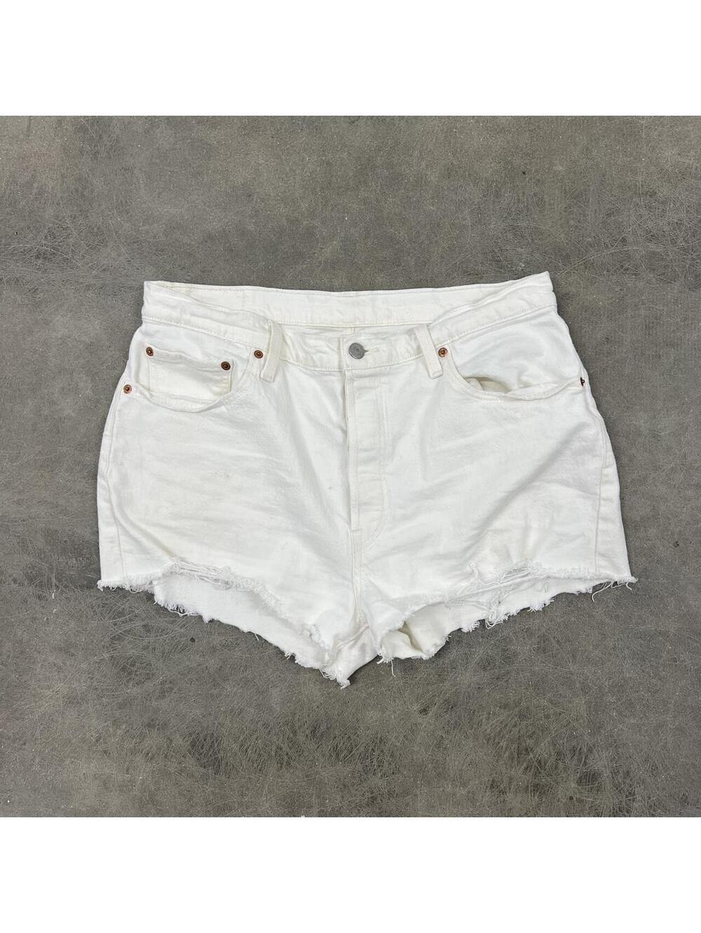 Levi's 501 white denim shorts